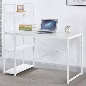 베이직 H형 선반 책상 1600x600 화이트 오피스 테이블 학생책상 오피스책상 데스크테이블