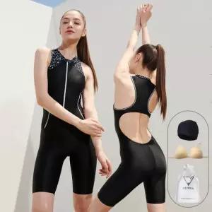 [제테스]제테스 여성 집업 5부 선수형 실내수영복 L_4A052