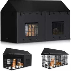 8 Dx4 Wx6 H 풀 커버리지 900D 헤비 듀티 방수 방풍 커버와 대형 개 케 야외용 통기성 메쉬(커버 전용)