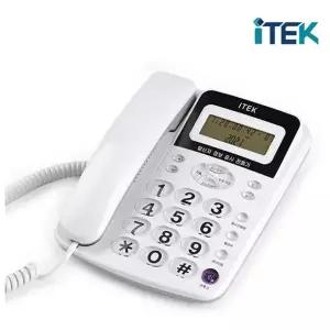 [에스이랜드]아이텍_ 램프 발신자표시 강력벨 빅버튼 유선 전화기 IK-300WH (화이트)