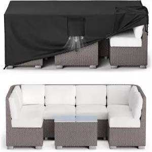 MR.COVER 파티오 가구 커버 방수 외부 테이블 및 의자 세트 정원 방풍 헤비 듀티 보호 실외 단면 소파