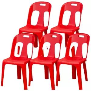 등받이 국산 포장마차 편의점 간이 학교 야외 행사 빨강 포차 의자 보조 5개 4호 플라스틱