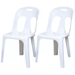 4호 간이 플라스틱 보조 흰색 등받이 포장마차 편의점 학교 2개 포차 국산 의자 야외 행사