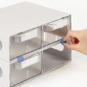 [하프클럽/]책상 투명 멀티 정리함 박스 대형 책상 서랍장 낮은 4단