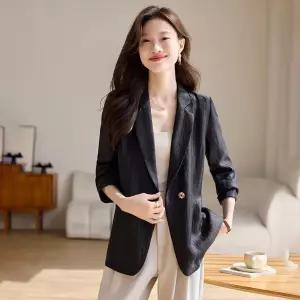 여친 캐주얼 춘추 루즈핏 정장 코트 원버튼 재킷 세미 원픽3