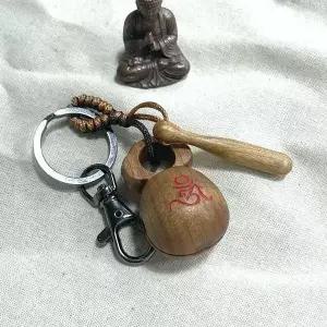 [하프클럽/]목탁 키링 불교용품 굿즈 붓다 백참 나무 부적 열쇠고리 원목 악
