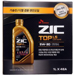 ZIC 지크 엔진오일 TOP LS 5W30 합성유1L x 4개 코스트코