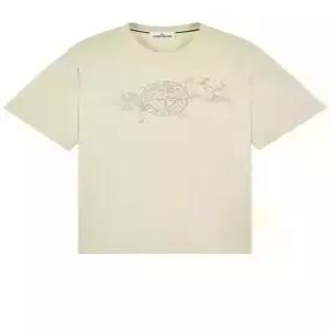 카모 쓰리 임브로이더리 코튼 저지 반팔 티셔츠 레귤러핏 80152RCE8 V0051