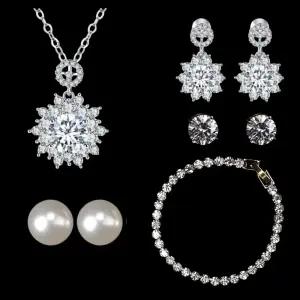 메르베 천연다이아 주얼리 5종세트 목걸이+귀걸이+팔찌