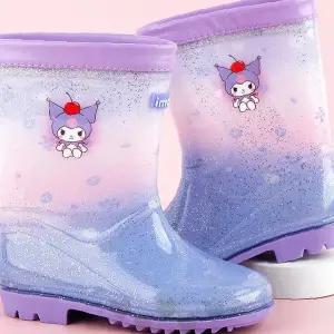 아동 캐릭터 투명 미들부츠 빗길 외출용 논슬립 고무창 가벼운 착용감 여아