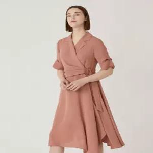 [올리비아로렌]블루종 포인트 셔링원피스__VOCOAYM4131