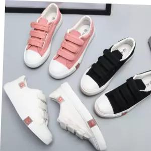 여성 베이직 스트랩 단화 운동화 키높이 찍찍이 스니커즈