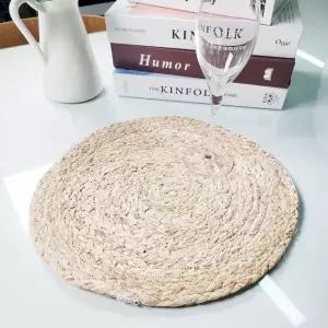 라탄 테이블 매트 원형) 라탄소품 카페소품 카페컵받침 라탄인테리어 테이블커버