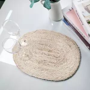 라탄 테이블매트 타원형) 라탄소품 카페소품 카페컵받침 라탄인테리어 테이블커버