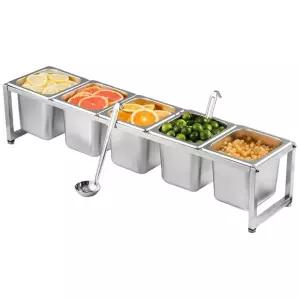 스테인리스 양념통 바트 영업용 반찬 뷔페 꽂이 3칸 주방