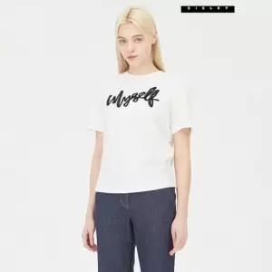 시슬리 [아울렛] 레터링 자수 반팔 티셔츠 SATSC4531