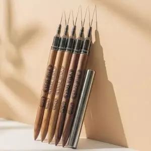 퍼니브러쉬 + 브러쉬캡 우드브러쉬 네일붓 세필브러쉬 라인브러쉬 WFLP0JW