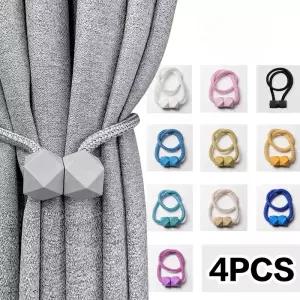 강력한 자석과 4pcs 커튼 Tiebacks 침실 거실 부엌에 대 한 두꺼운 밧줄 디자인 내구성 플라스틱 홈 장식