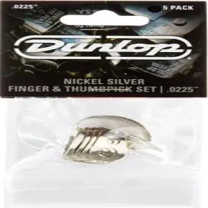 짐 던롭 33P.0225 니켈 실버 핑거 앤 썸픽 .0225 5/플레이어 팩
