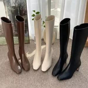 가죽부츠 여성 롱부츠 옆지퍼 가을 겨울 부츠