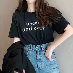 옷 데일리룩 여름 레터링 반팔티 여자여름티셔츠 여성 컬러반팔티 티셔츠 여성프린팅반팔 여름 보세반팔 여