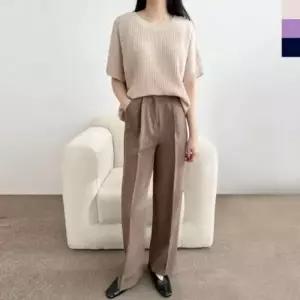 니트티 베이직 여성여름니트 데일리 여자여름니트 반 여자여름 여성여름 티 반팔맨투맨 니트