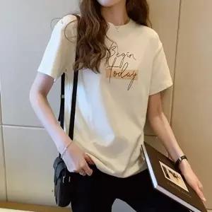 비긴 여자 반팔 티셔츠 라운드넥 여성 여름 반팔티 여름 여성 여자 반팔티 셔츠