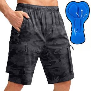 바이크와 남성용 산악 자전거 반바지 3D 패딩 루즈핏 라이딩 바이커 지퍼 포켓