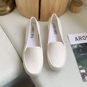 여자 여름 베이직 깔끔 무지 블랙 화이트 플랫 로퍼