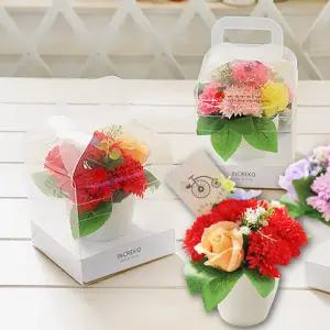 선생님꽃다발 카네이션 비누꽃화분(전용케이스+메시지카드)