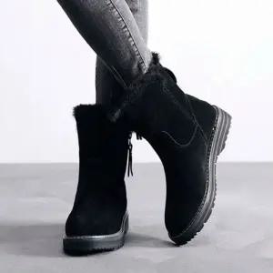 여성 방한 털부츠 겨울 기모 앵클부츠 퍼안감 턱신발
