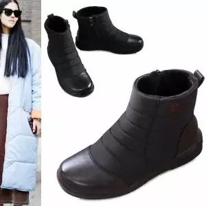 [카미엣뮤즈]패딩 퍼 앵클부츠_KM21w308