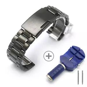 [타임뷰] 메탈시계밴드 메탈시계줄  갤럭시워치스트랩호환  블랙  20mm 22mm