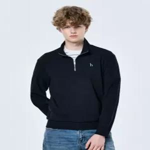 [25SS] HZTS5A103N2 네이비 조직감 하프집업 맨투맨