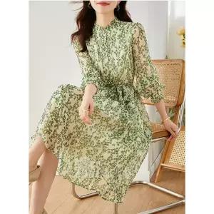 [루미루나]델보아꽃프릴쉬폰원피스