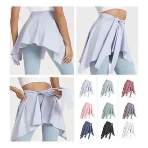 여성 필라테스 레깅스 운동복 요가 트레이닝 스포츠 하이웨스트 힙 커버 엉덩이 치마 운동 스커트 세트 복