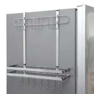 알뜰정리 2단 냉장고걸이 선반 실버) 냉장고사이드랙 냉장고사이드랙 냉장고선반