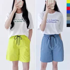 남자 여자 여름 비치웨어 하의 밴딩 반바지