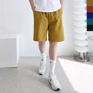 남자 시어서커 편안한 데일리 여름 캐주얼 반바지