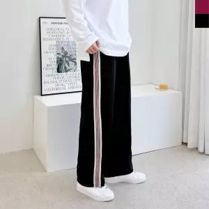 남자 커플 트레이닝 테잎 와이드 밑단스트링 팬츠