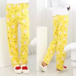 귀엽고 사랑스러운 고양이 극세사 수면바지 엘로우