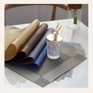 인테리어 고급 식탁매트 테이블매트 4P세트 45CM 방수 라탄 방수테이블매트 테이블러너