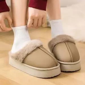 여성 포근한 털안감 방한 슬리퍼 겨울 보온 1P 따뜻한 실내화 사무실
