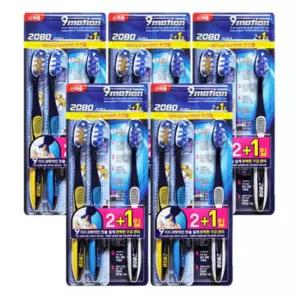 2080 9모션 앵커리스 칫솔 2+1 5묶음비치용 대용량 미세모 치솔 용치 2080치 가성 오리지날 오리지널 가정