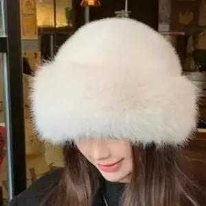 여성모자 겨울모자 겨울 벙거지 여성모자 산책 방한모 털모자 기모 털모자 방한모자 뽀글이 모자 털