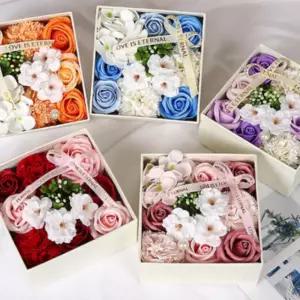 사각 원형 비누꽃 장미 카네이션 선물 상자 세트 조화 가정의달 어버이날 스승의날 조화 인테리어 소품 MS