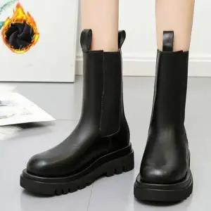 여성 겨울 기모안감 미들기장 첼시부츠 털부츠