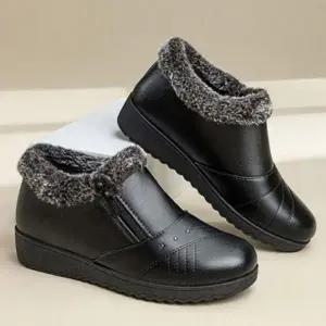 여성 베이직 털안감 방한 로퍼 겨울 발목 신발 부츠