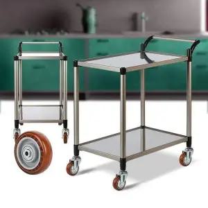 [골드스마일]2단 특대 와인색바퀴 드레싱카 웨곤 스텐레스 이동식 이동식트레이