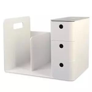 리템 콤보 책꽂이 쿨그레이 일체형 3단서랍 연필꽂이 서류꽂이 책진열대 데스크멀티박스